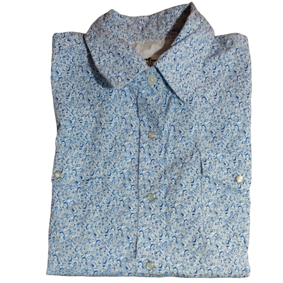 RRWSOSRZ13 Rock & Roll Cowgirl Paisley Print Western Snap Shirt - Teal